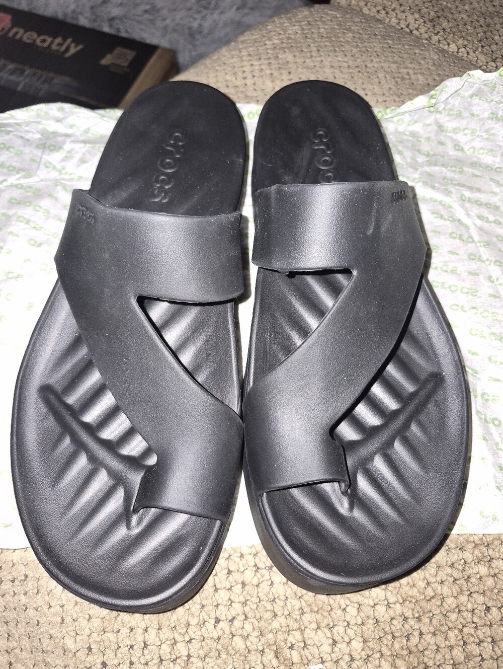 CROCS Getaway Platform Toe Loop Sandals Lightweight Comfort